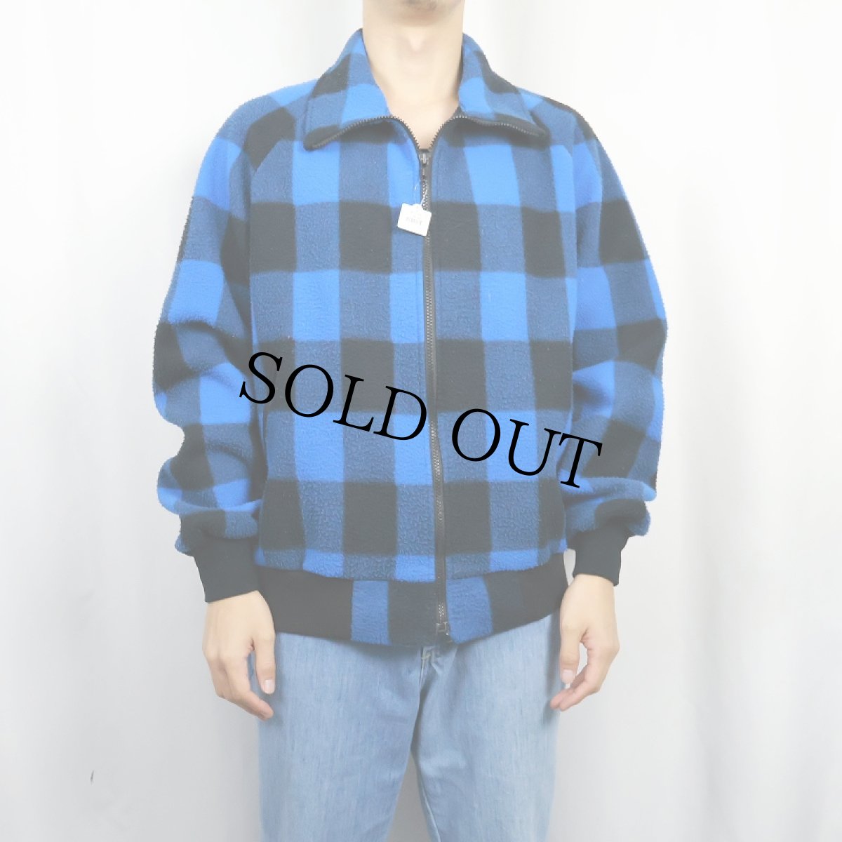 画像2: 80's L.L.Bean バッファローチェック柄 フリースジップジャケット (2)