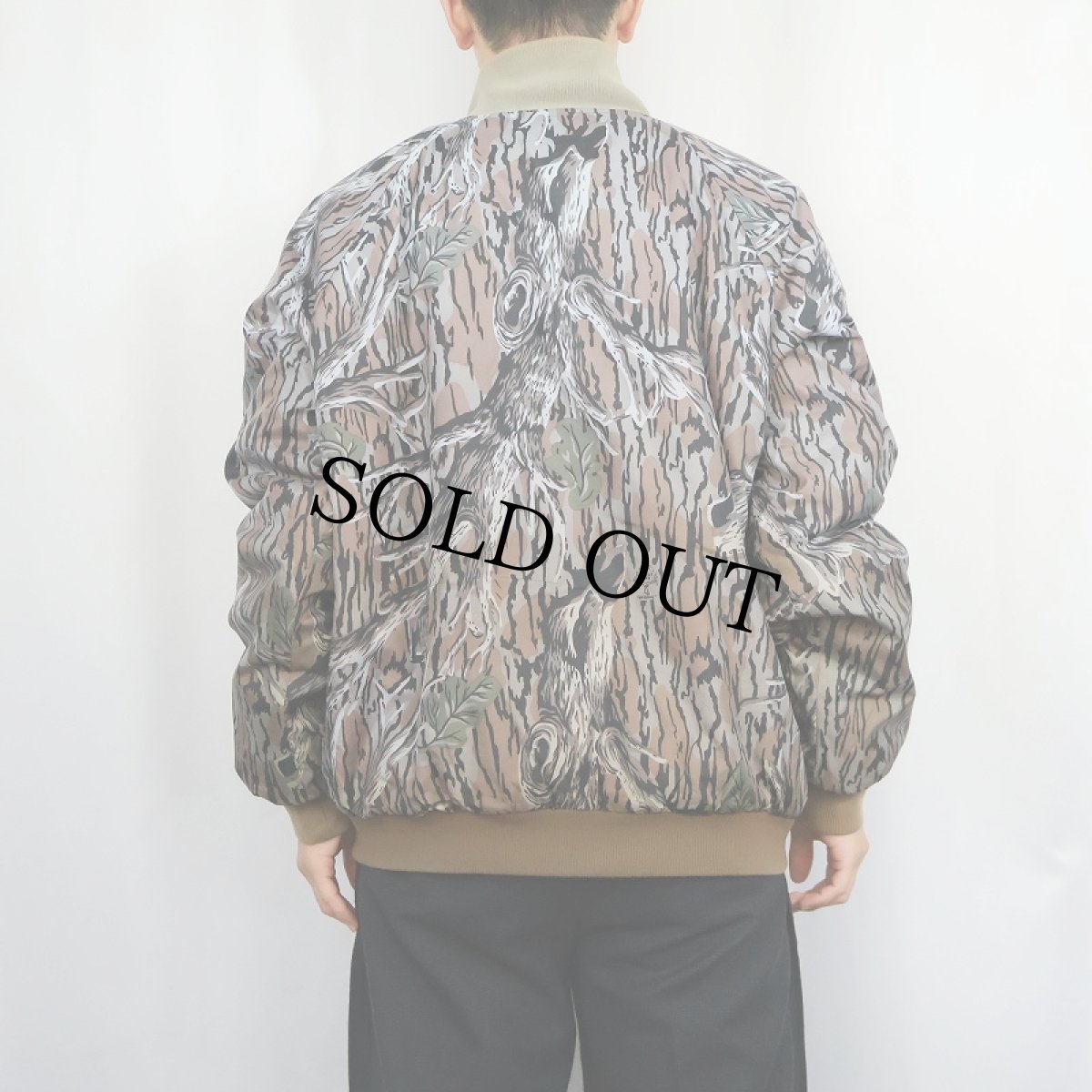 画像4: 90's Columbia リアルツリーカモ柄 中綿入り リバーシブルナイロンジャケット XL (4)