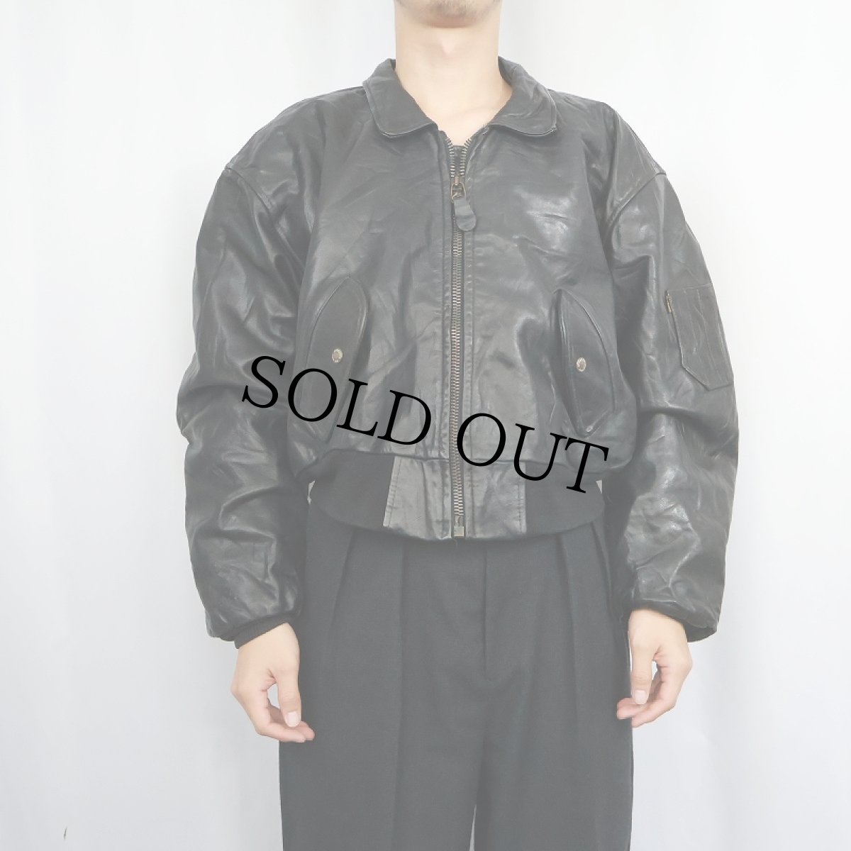 画像2: 70's AVIREX USA製 "B-15 TYPE" レザーフライトジャケット BLACK XL (2)