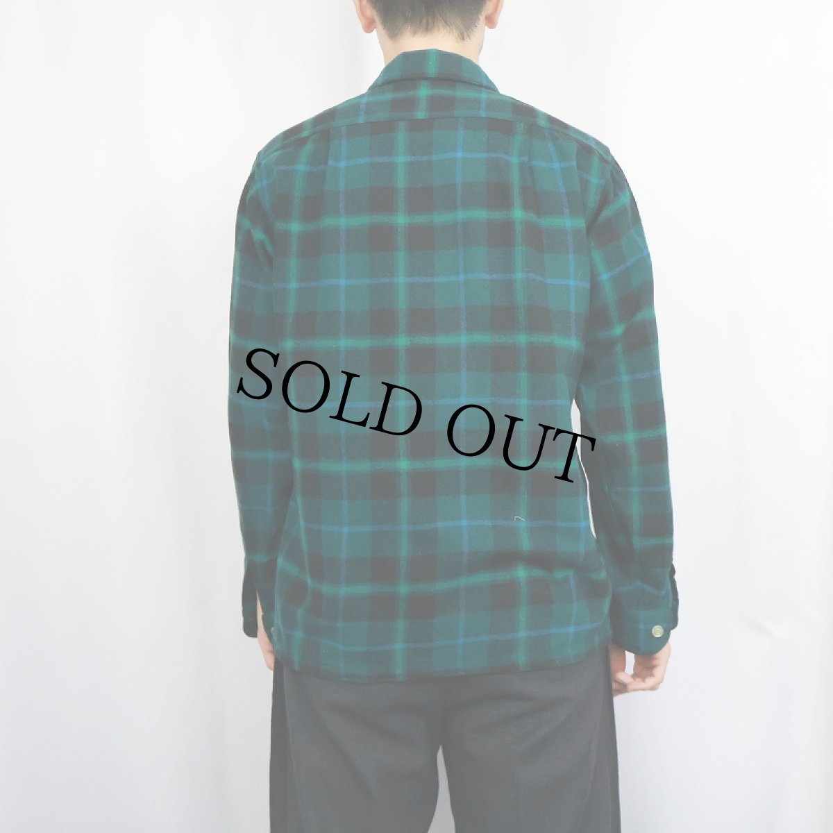 画像3: 60's Pendleton チェック柄 オープンカラーウールシャツ XL (3)