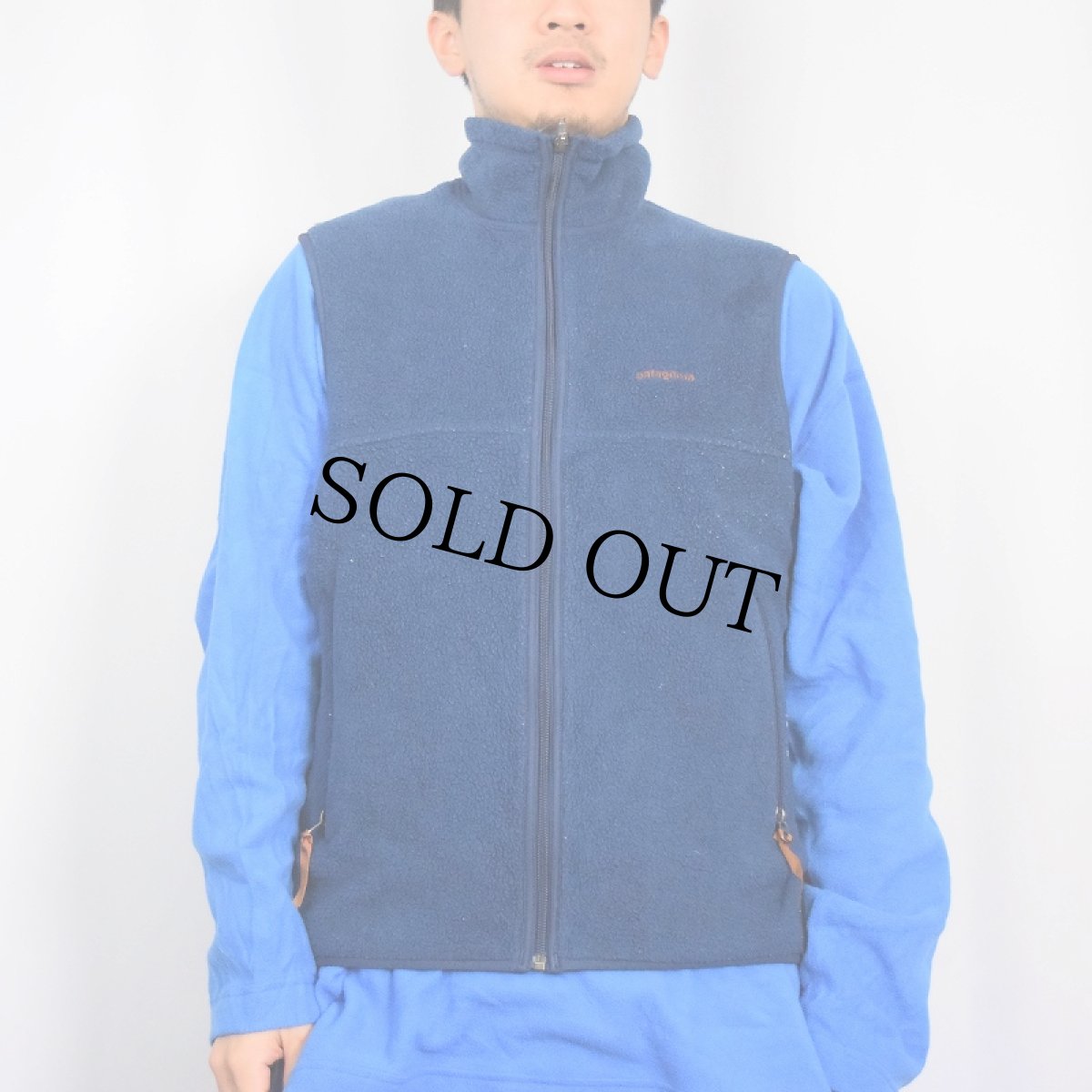 画像2: Patagonia フリースベスト NAVY M (2)