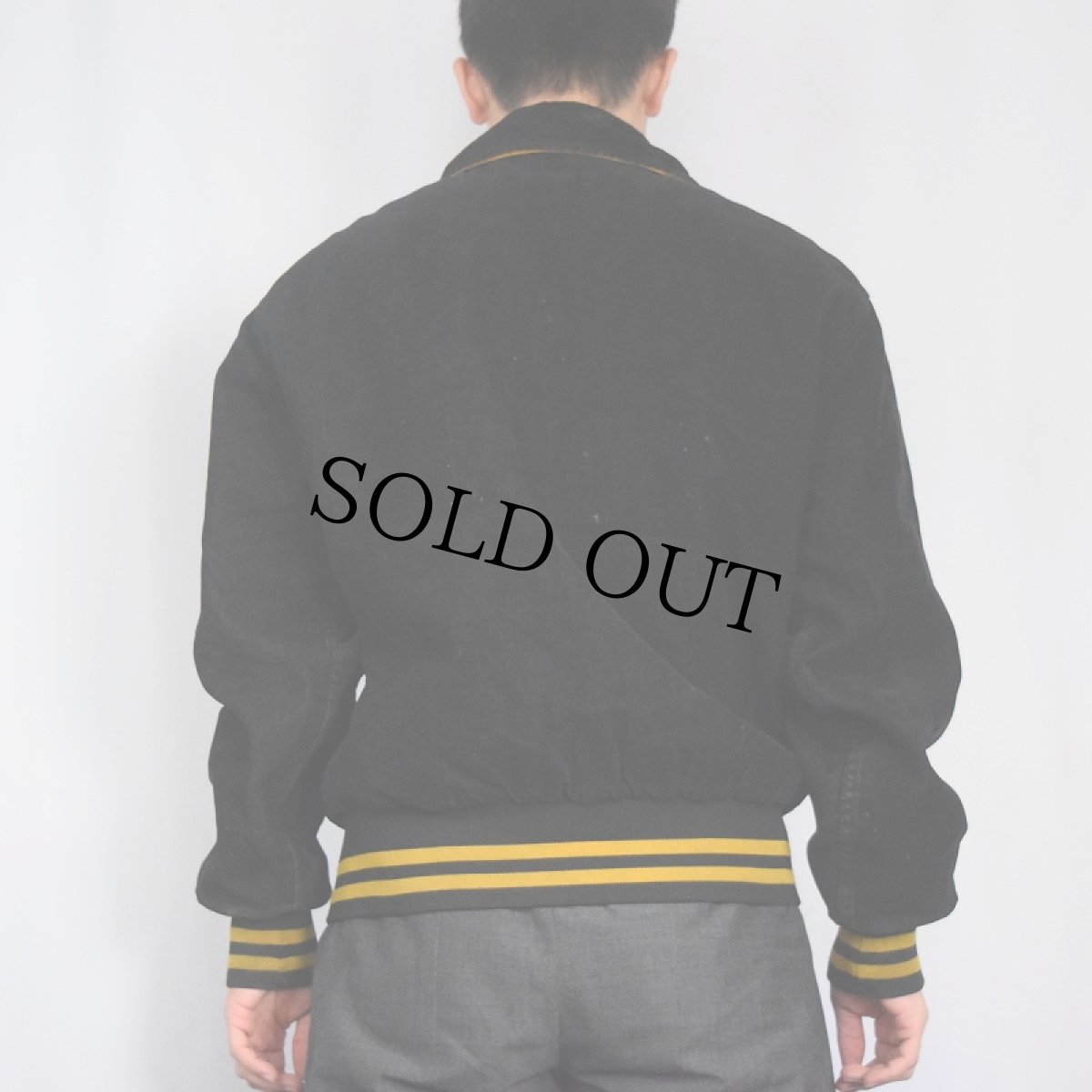 画像3: 80's MAPLE USA製 チェーン刺繍 キルティングライナー コーデュロイスタジャン BLACK M (3)