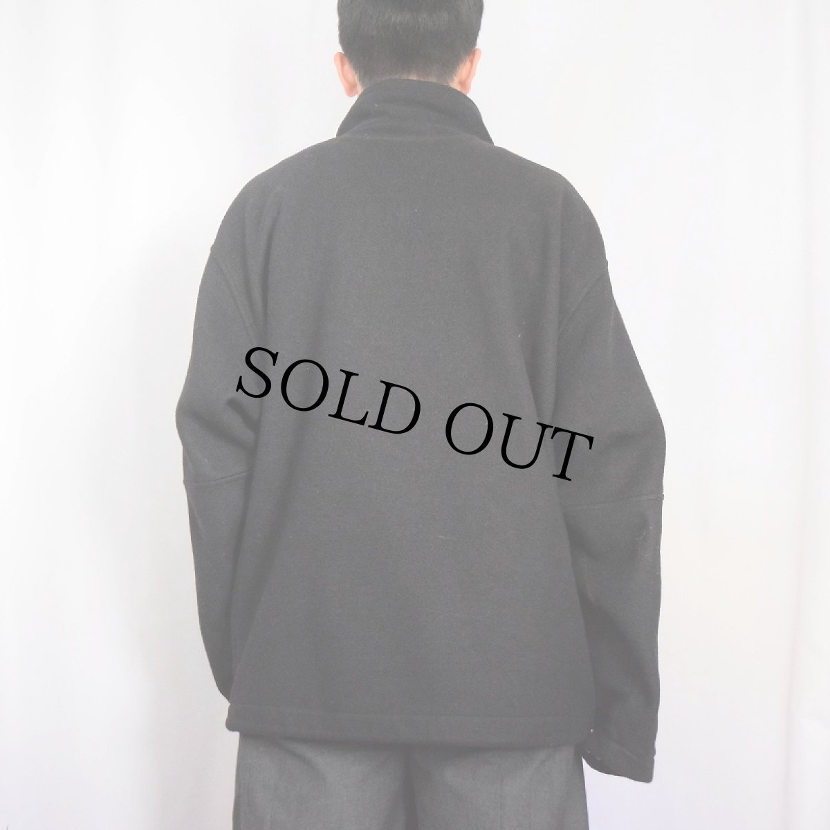 画像3: 90's GAP ワッペン付き ハーフジップフリースジャケット BLACK L (3)