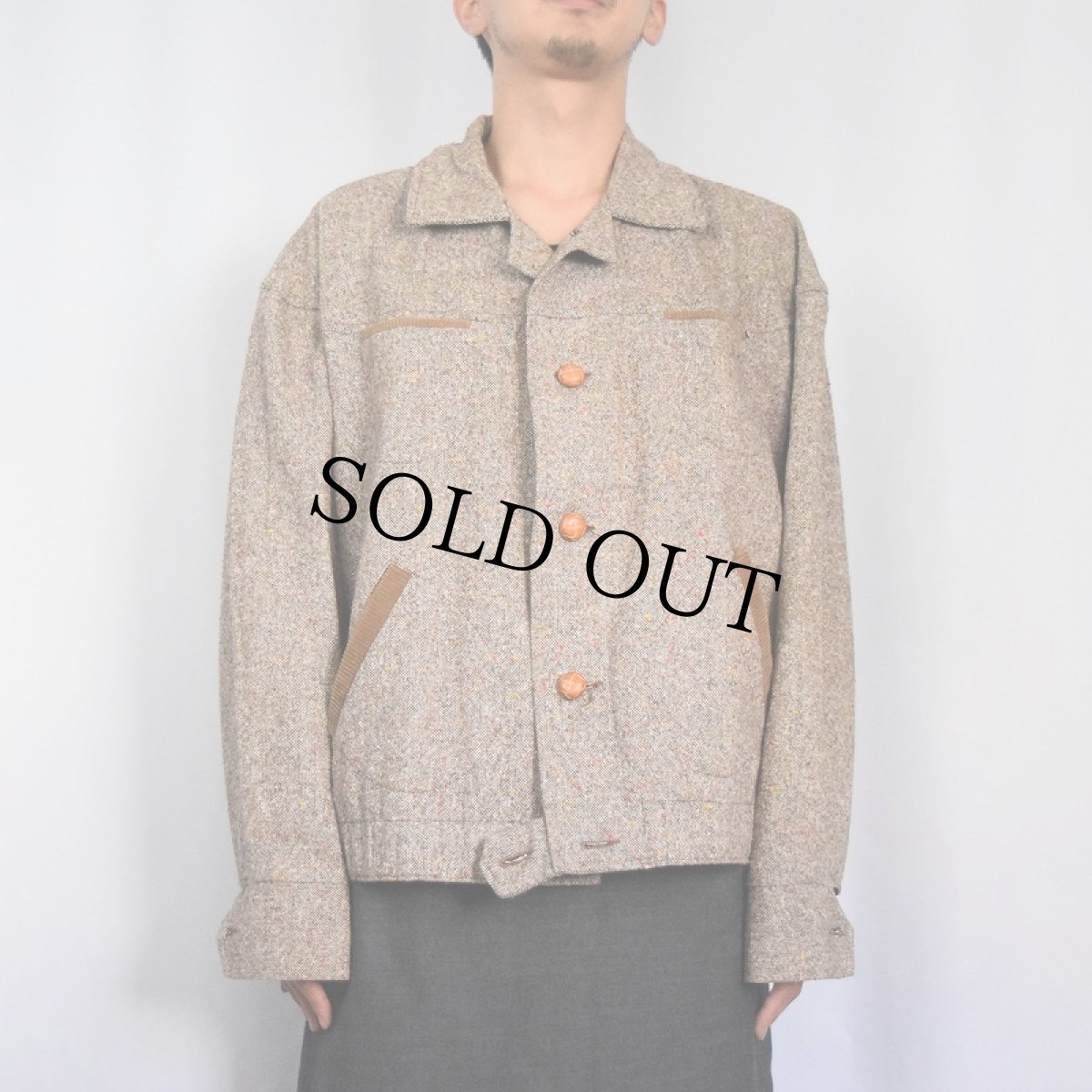 画像2: 70's THE GALLERY BY HAGGAR カラーネップ混 ツイードジャケット XL (2)