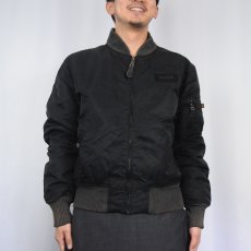 画像2: 民間品 ALPHA INDUSTRIES "MA-1 TYPE" フライトジャケット BLACK M (2)