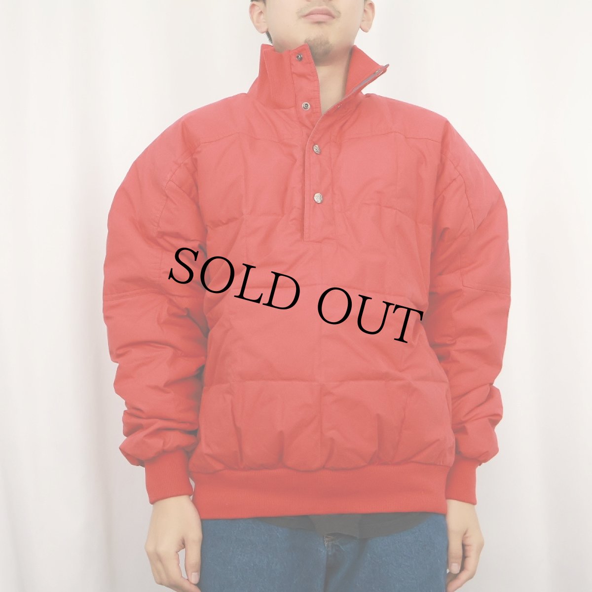 画像2: 70〜80's Eddie Bauer ハーフスナップ プルオーバーダウンジャケット (2)