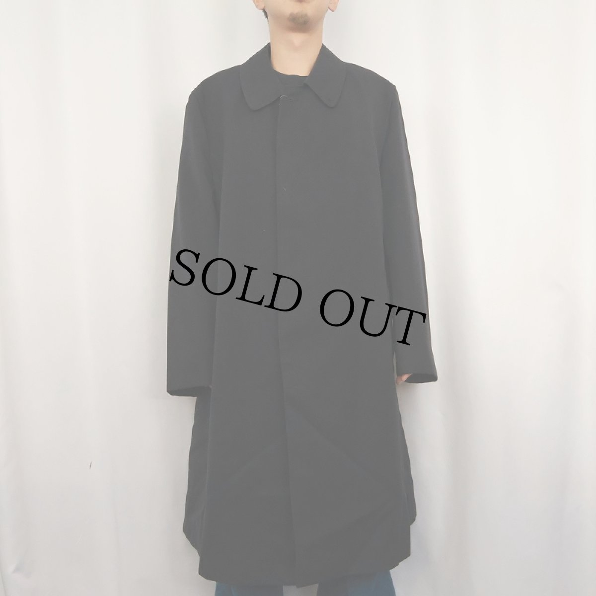 画像2: 70〜80's Burberrys' ENGLAND製 "SOLGARDINE" ウールギャバジン ステンカラーコート NAVY (2)