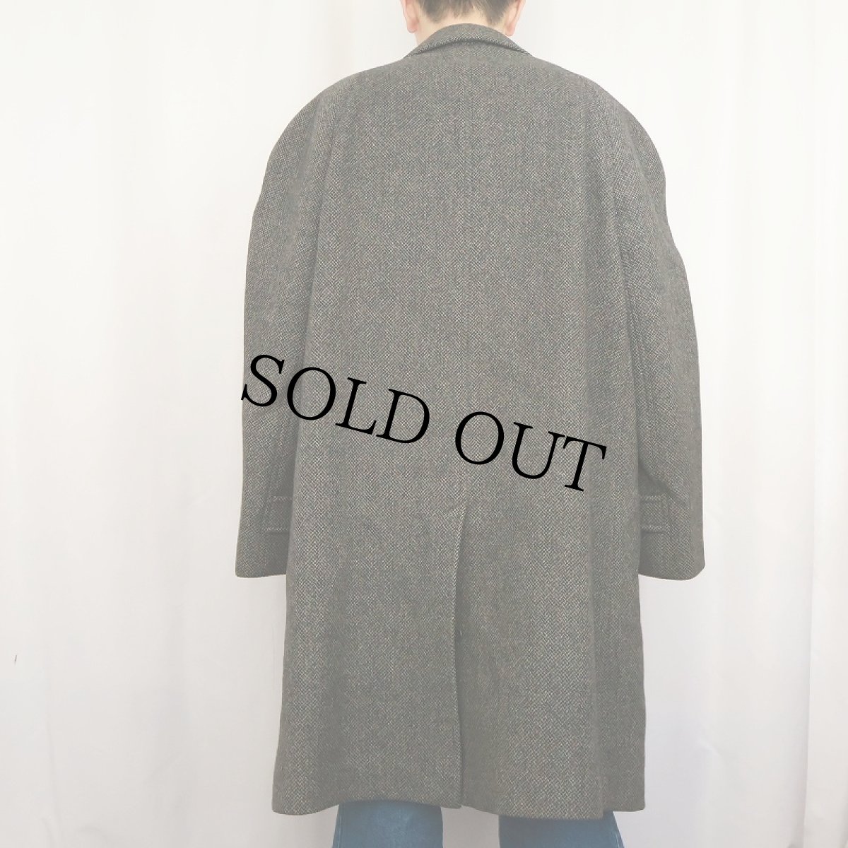 画像3: 70〜80's Burberrys' ENGLAND製 ウールツイードバルマカーンコート SIZE46 (3)