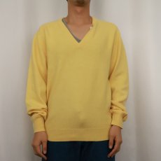 画像2: 80's Pringle of Scotland SCOTLAND製 Vネック カシミアニットセーター SIZE40 (2)