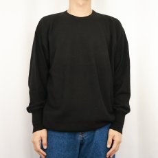 画像2: 80's Burberrys SCOTLAND製 カシミアニットセーター BLACK M (2)
