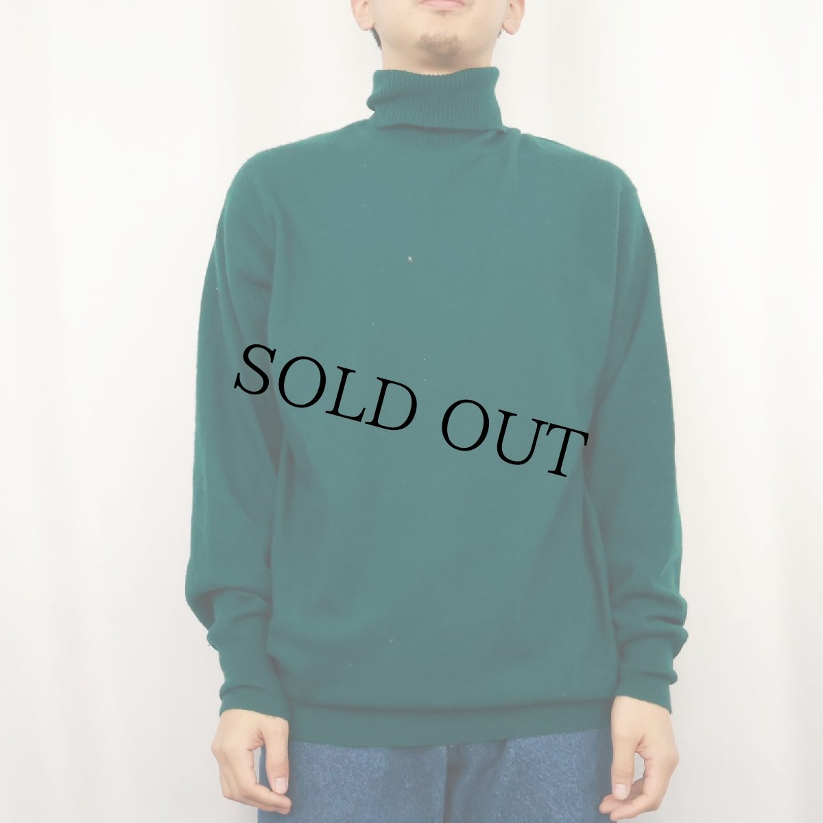 画像2: 80's〜 Bullock&Jones SCOTLAND製 タートルネック カシミアニットセーター XL (2)