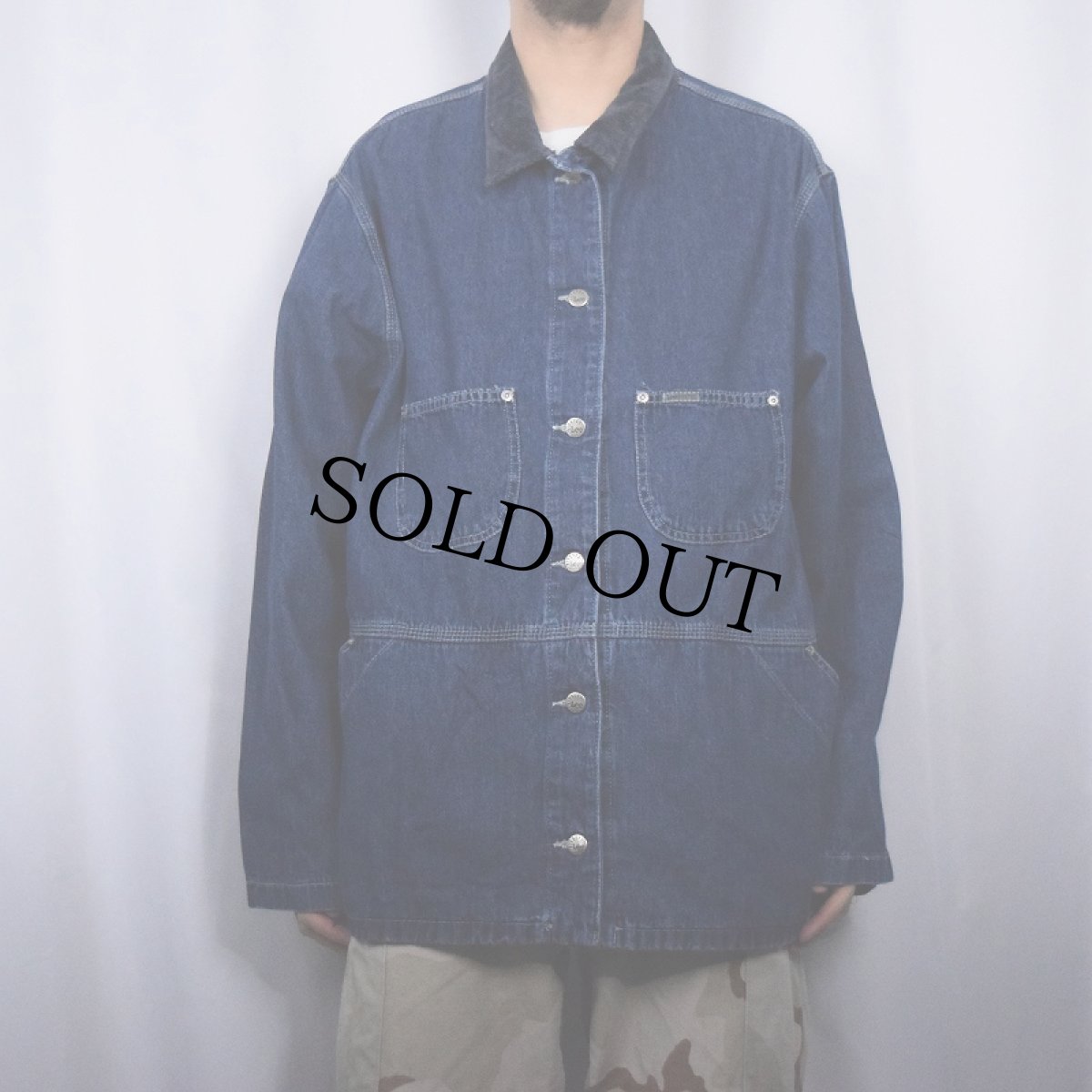 画像2: 90's Lee デニムカバーオール XXL (2)