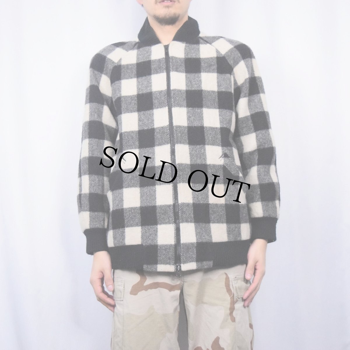 画像2: 80's mackintosh USA製 バッファローチェック柄 ウールジャケット SIZE6 (2)