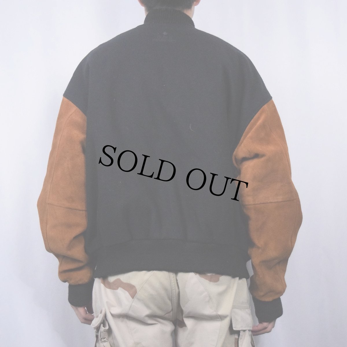 画像3: 90's〜 BLACK DIAMOND キルティングライナー メルトン×スエードスタジャン BLACK (3)