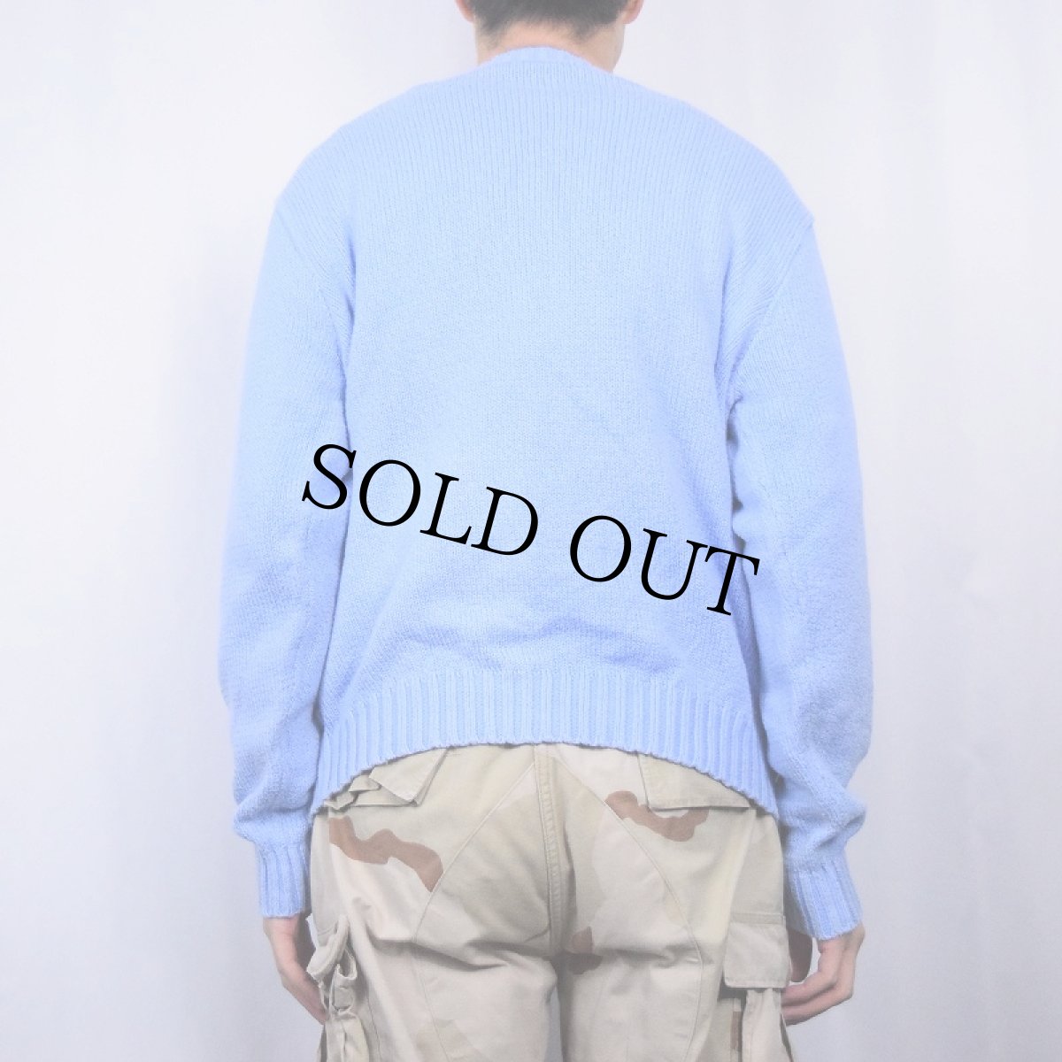 画像3: 90's POLO Ralph Lauren ロゴ刺繍 コットンニットセーター XL (3)