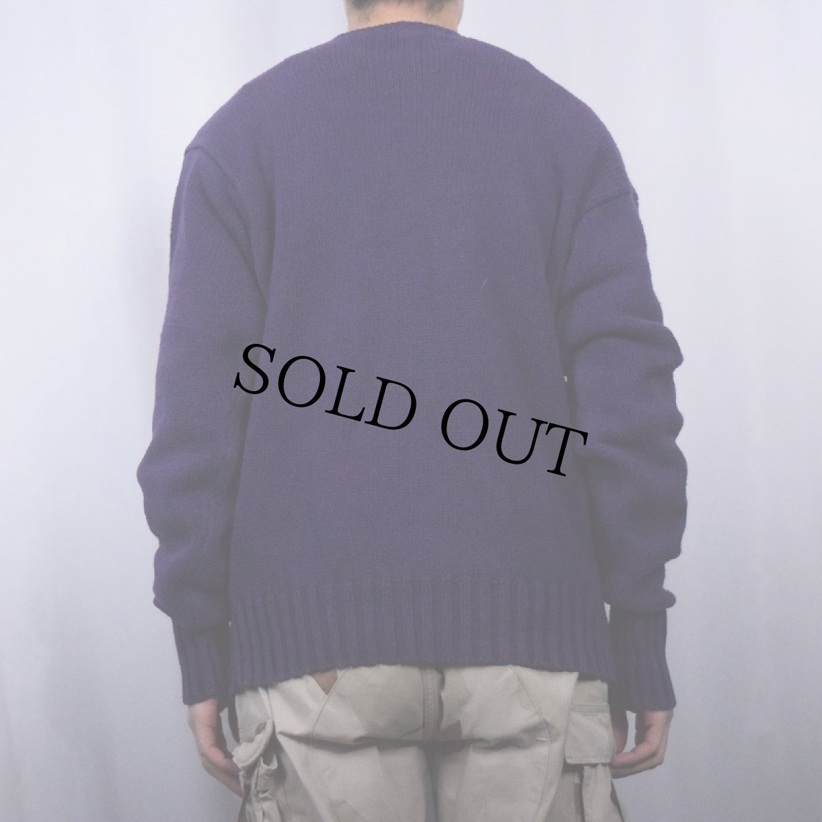 画像3: POLO Ralph Lauren ロゴ刺繍 コットンニットセーター L (3)