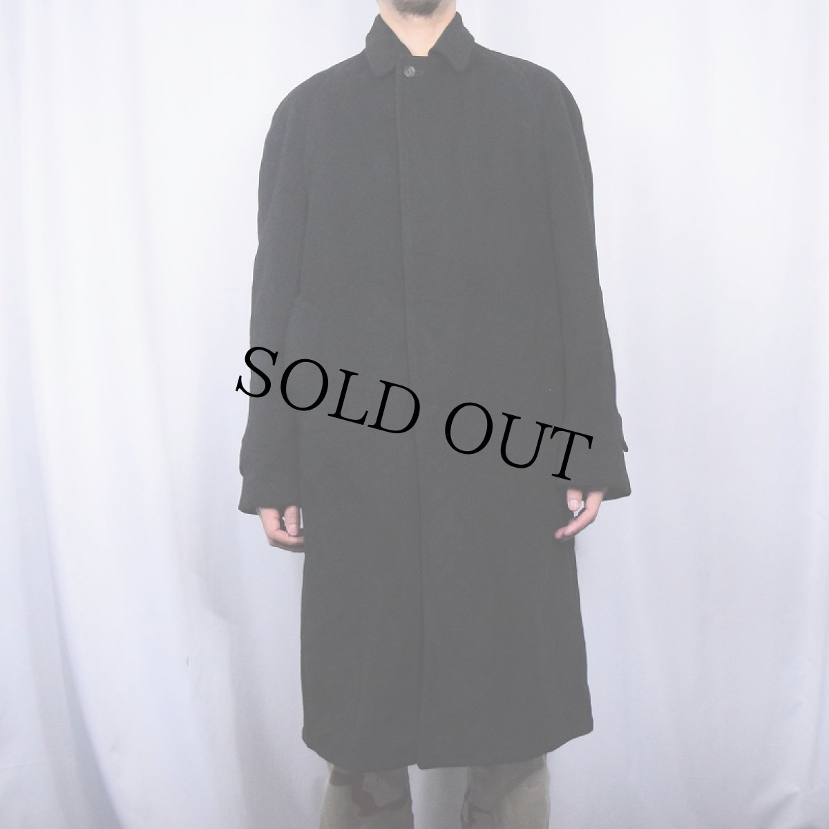 画像2: Alligator ウールステンカラーコート BLACK (2)