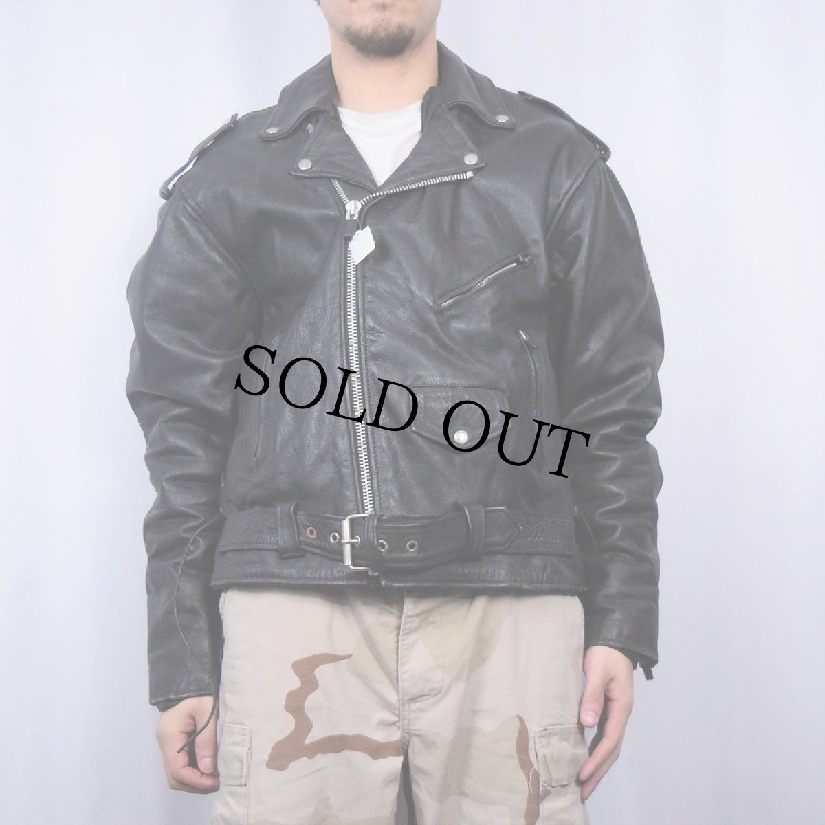 画像2: ダブルライダースジャケット BLACK SIZE46 (2)