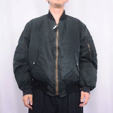 画像2: 民間品 90's MA-1 TYPE USA製 フライトジャケット BLACK LARGE (2)