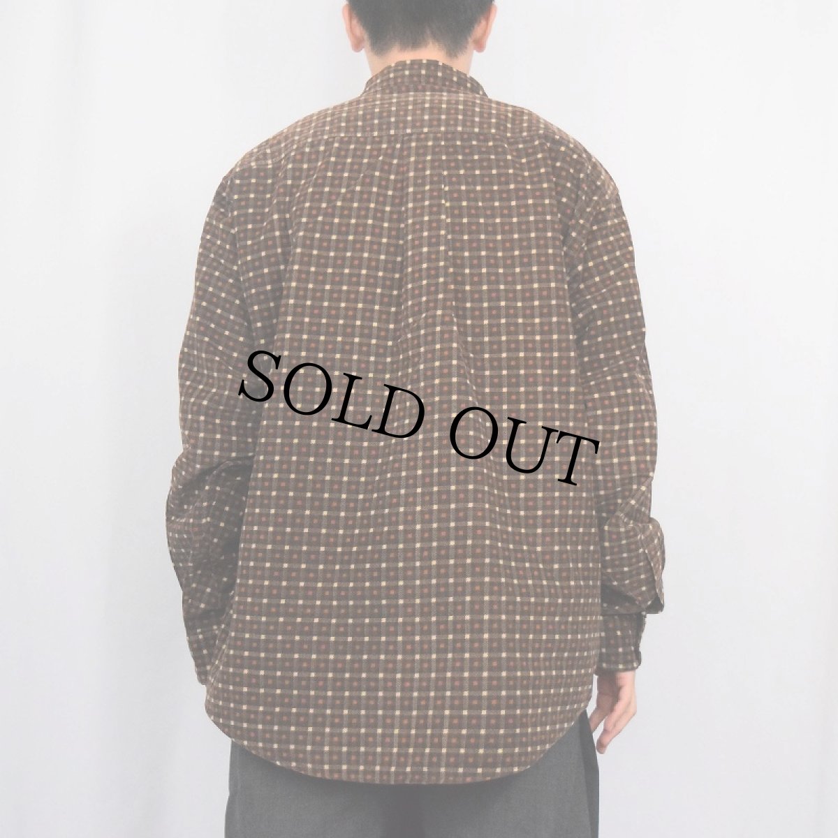 画像3: 90's J.CREW チェック柄 コーデュロイシャツ L (3)