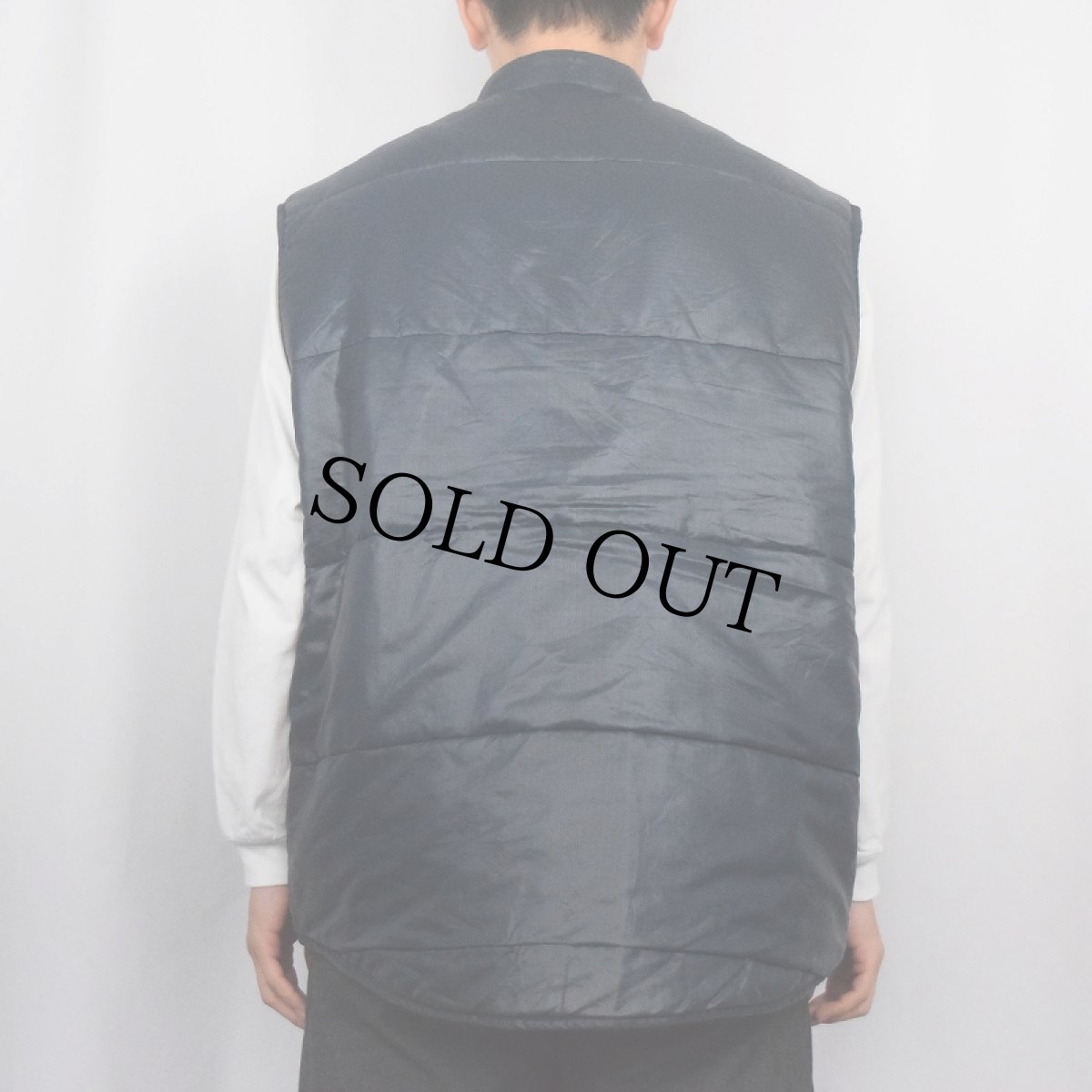 画像3: 80's RED KAP USA製 中綿入り リップストップ ナイロンベスト NAVY L (3)