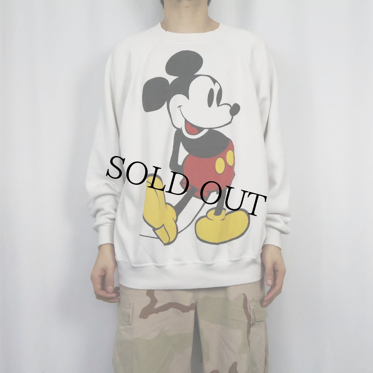 画像2: 90's Disney MICKEY MOUSE USA製 キャラクタープリント ラグランスウェット 4XL (2)