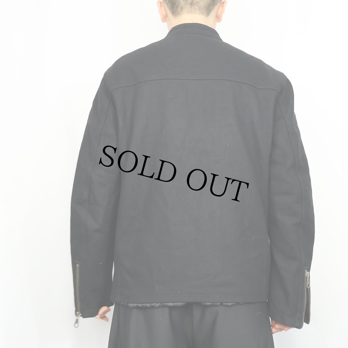 画像3: GAP メルトンウールシングルライダースジャケット BLACK M (3)