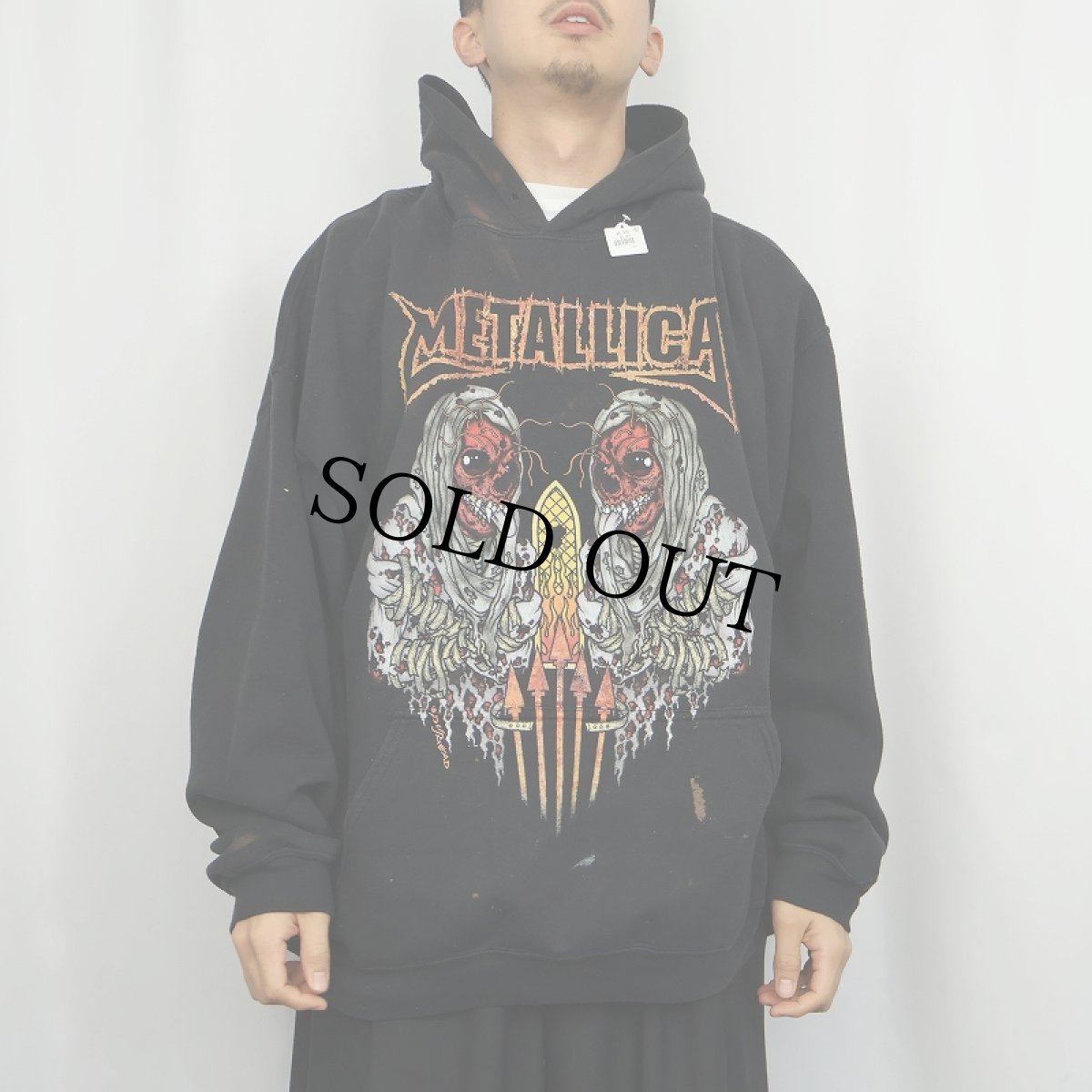 画像2: METALLICA ロックバンドスウェットフーディ BLACK XXL (2)