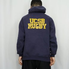 画像4: 90's SUPER WEIGHTS BY RUSSELL USA製 "UCSB RUGBY" プリントスウェットフーディ NAVY XL (4)