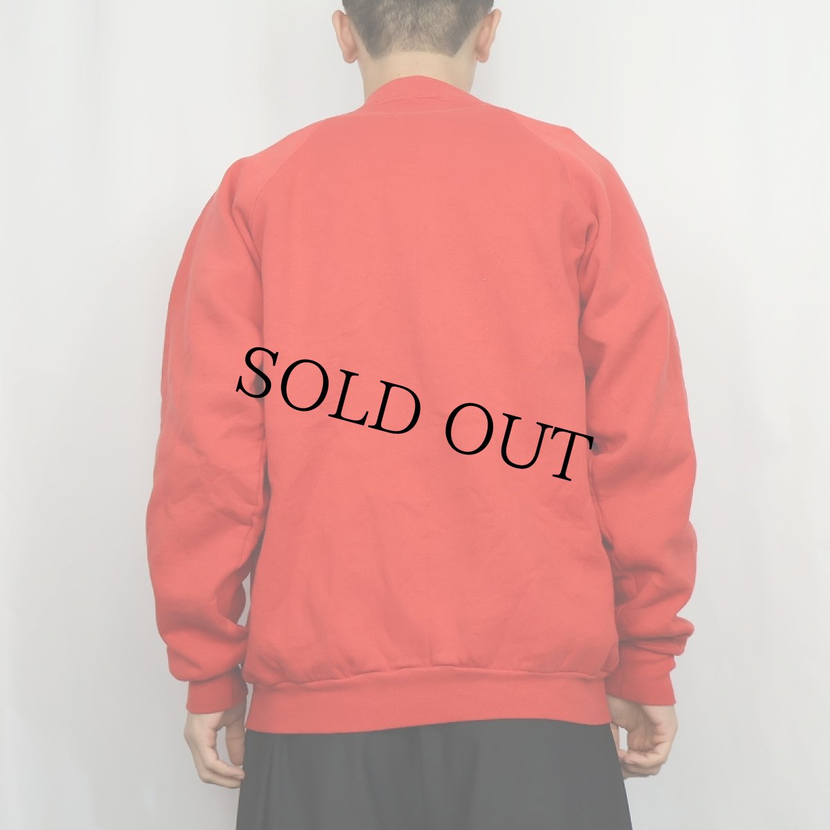 画像3: 90's USA製 "BAH! HUMBUG!!" プリントラグランスウェット XL (3)