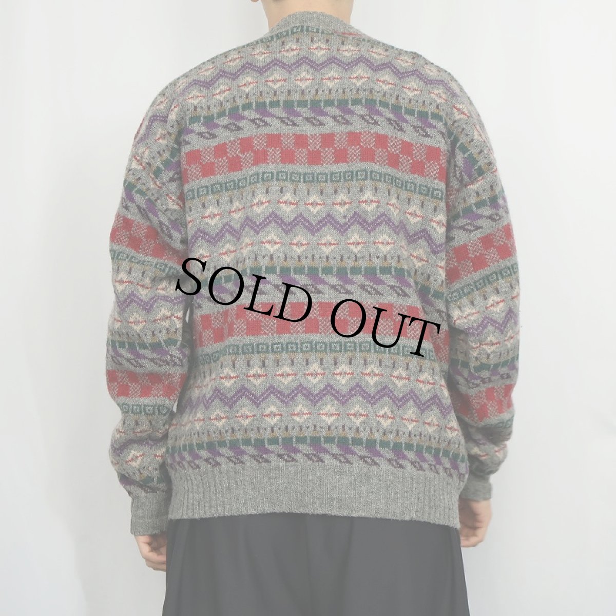 画像3: 90's Woolrich フェアアイル柄 ウールニットセーター L (3)