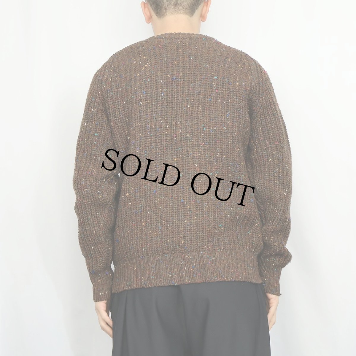 画像3: 90's SIERRA カラーネップ混 ウールニットセーター S (3)