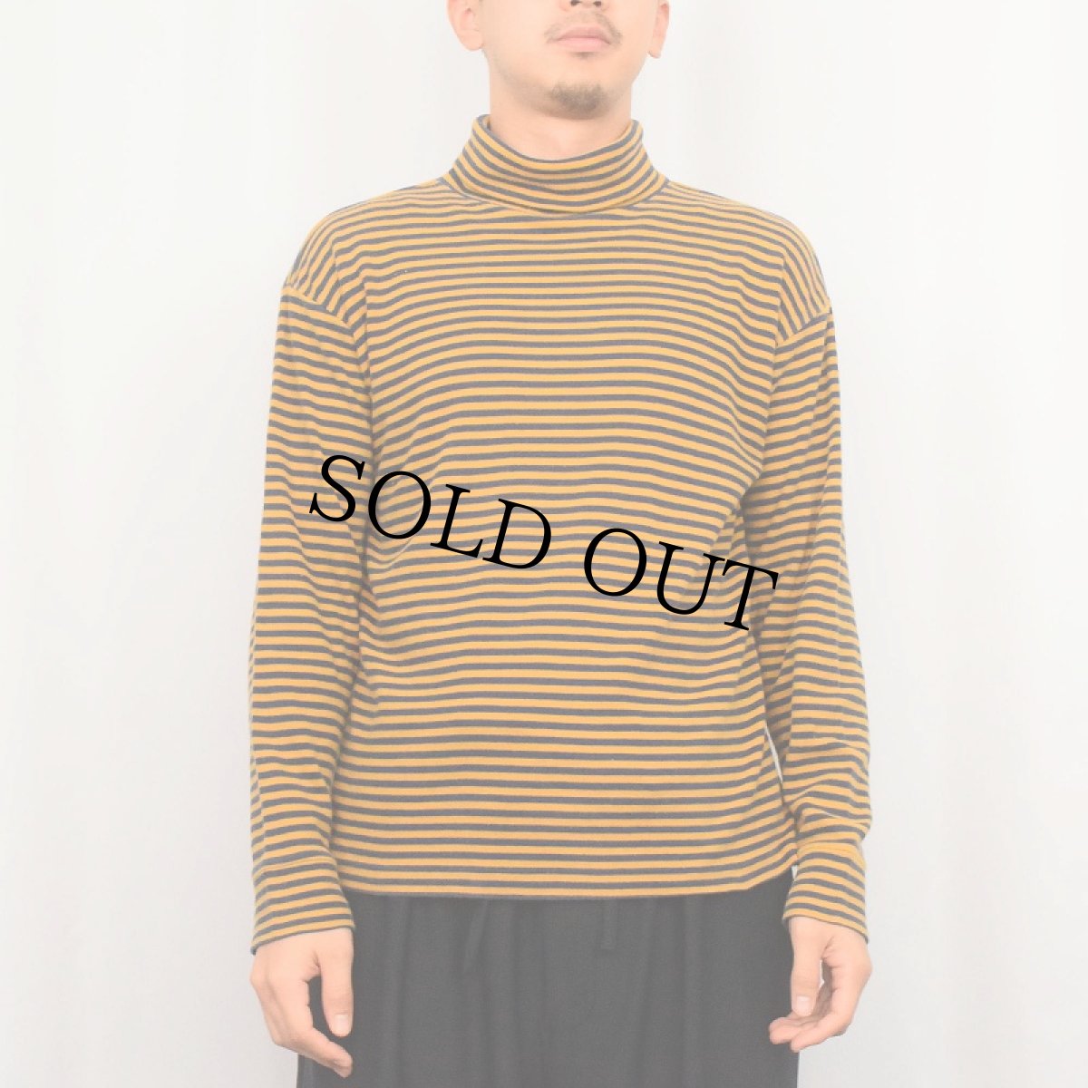 画像2: GAP ボーダー柄 タートルネックロンT XL (2)