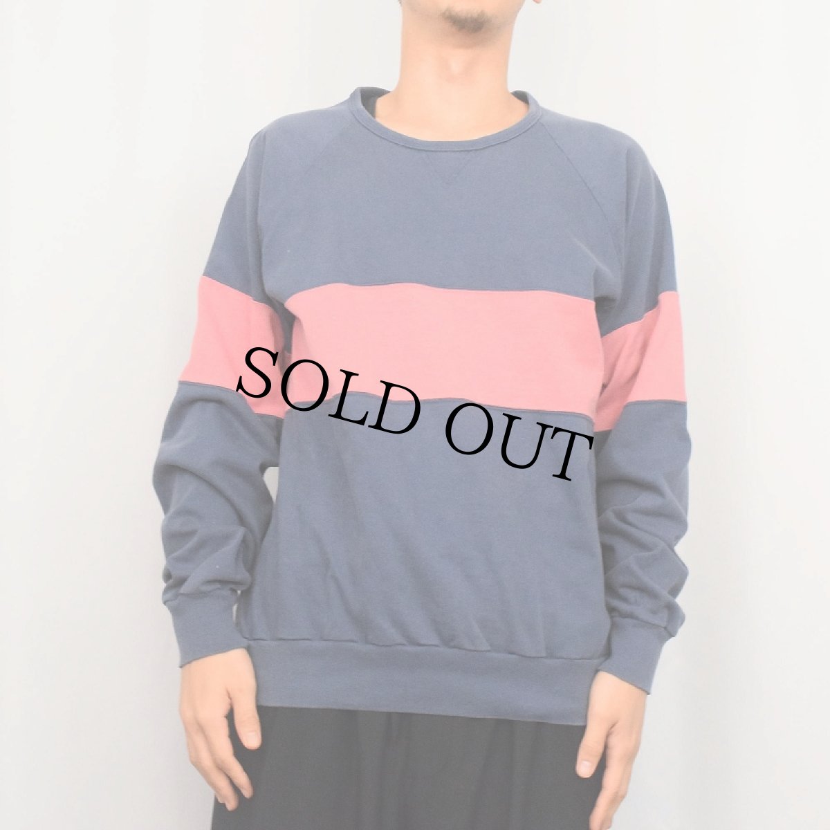 画像2: 90's J.CREW 前V 切り替えデザイン ラグランロンT (2)