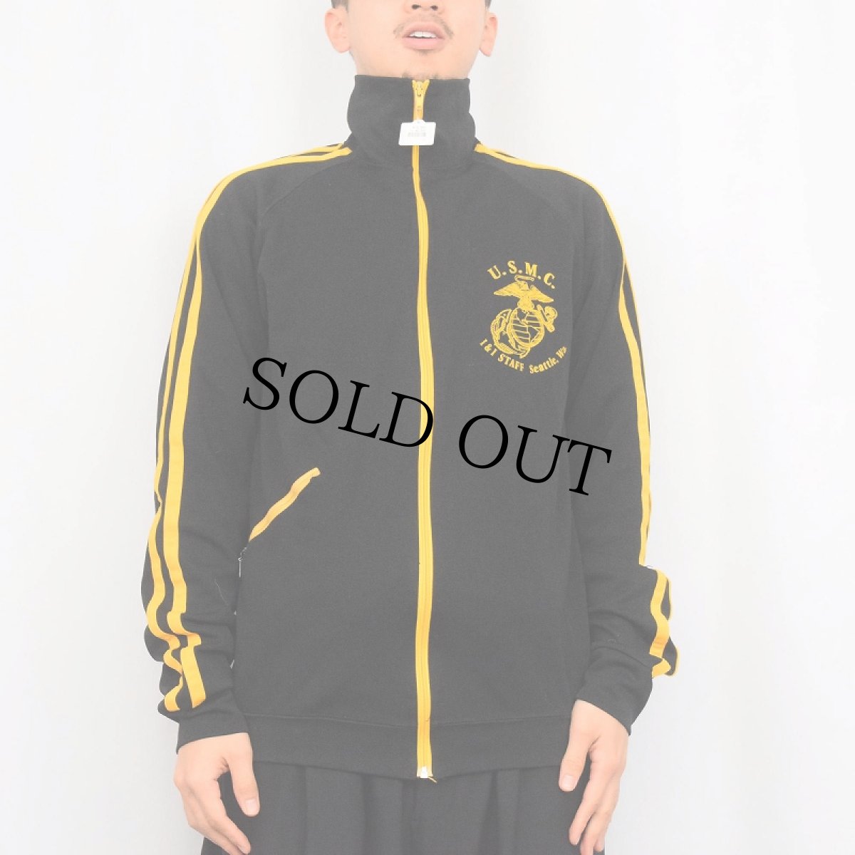 画像2: U.S.M.C. サイドライントラックジャケット BLACK (2)