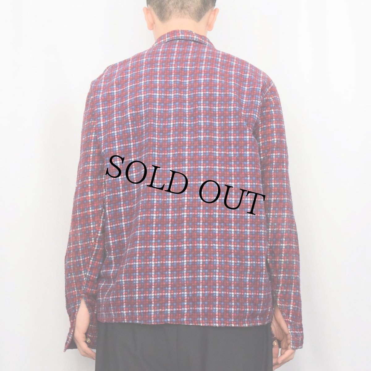 画像3: 50〜60's STYLED SPORTSHIRT USA製 チェック柄 プリントネルシャツ M (3)