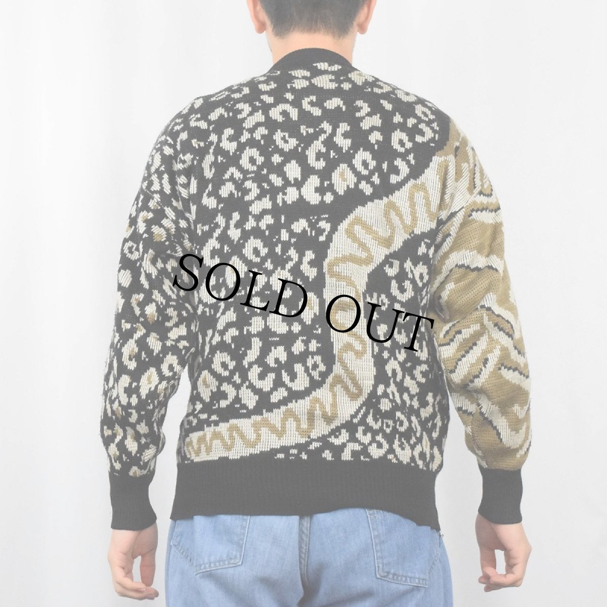 画像4: 80's〜 VAHDET 虎柄 ジャガードニットセーター (4)