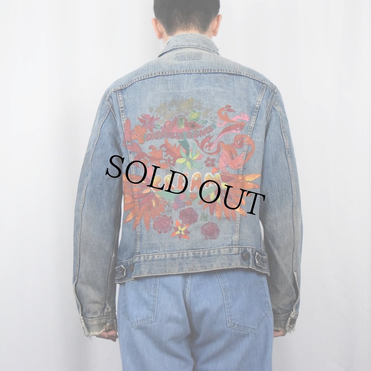 画像6: 70's LEVI'S 70505 BIGE "Cream / Disraeli Gears" ロックバンド ハンドペイント デニムジャケット (6)