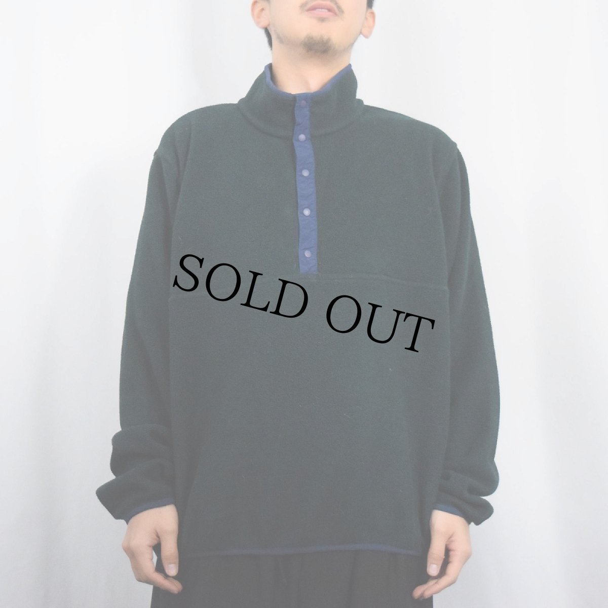 画像2: 90's L.L.Bean ハーフスナップフリースジャケット XL (2)