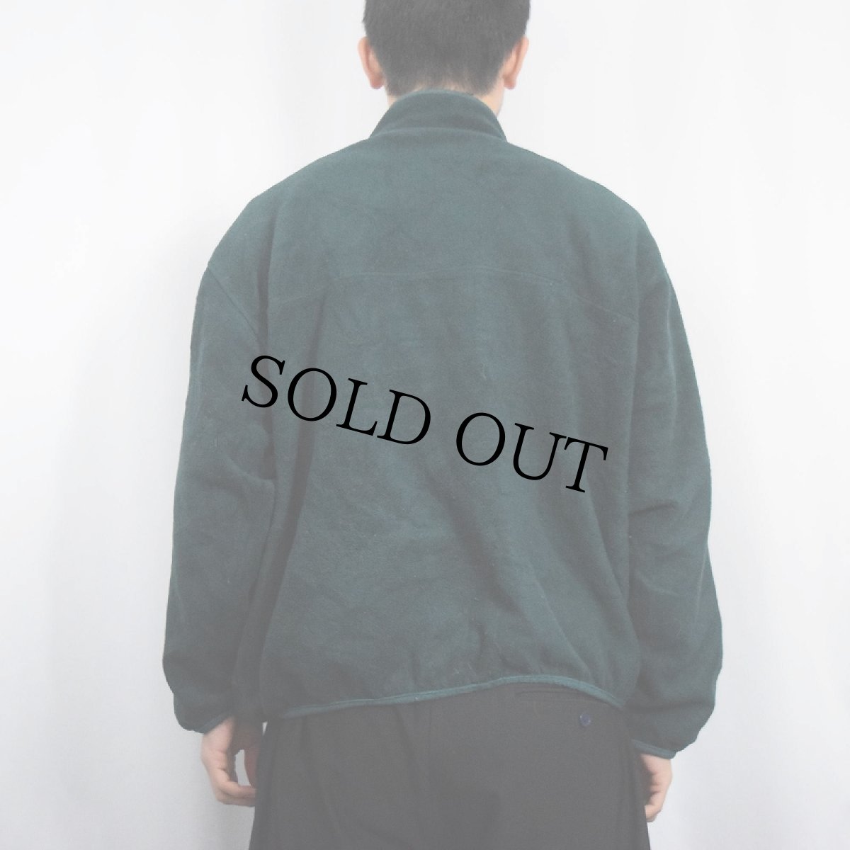 画像3: 80's L.L.Bean 筆記体ロゴ刺繍 ハーフスナップフリースジャケット (3)