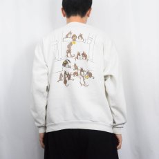 画像4: 90's ORVIS 猫プリントスウェット XL (4)