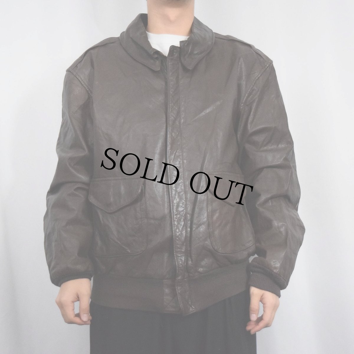 画像2: 80's COOPER USA製 "A-2 TYPE" レザーフライトジャケット SIZE48L (2)
