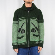 画像2: 50〜60's カーリング柄 カウチンニットジャケット (2)