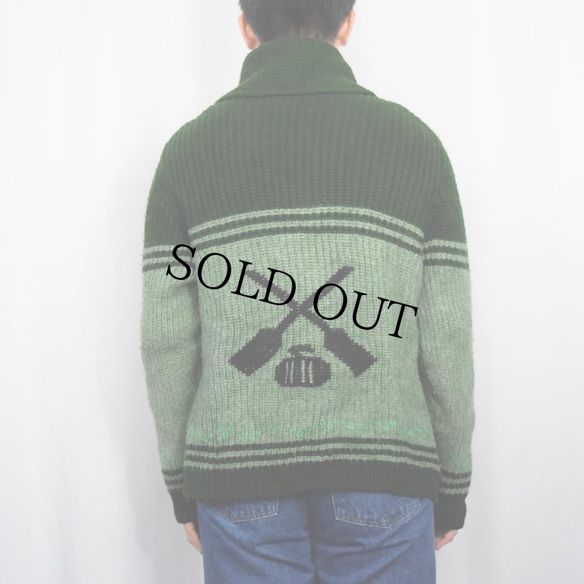 画像3: 50〜60's カーリング柄 カウチンニットジャケット (3)