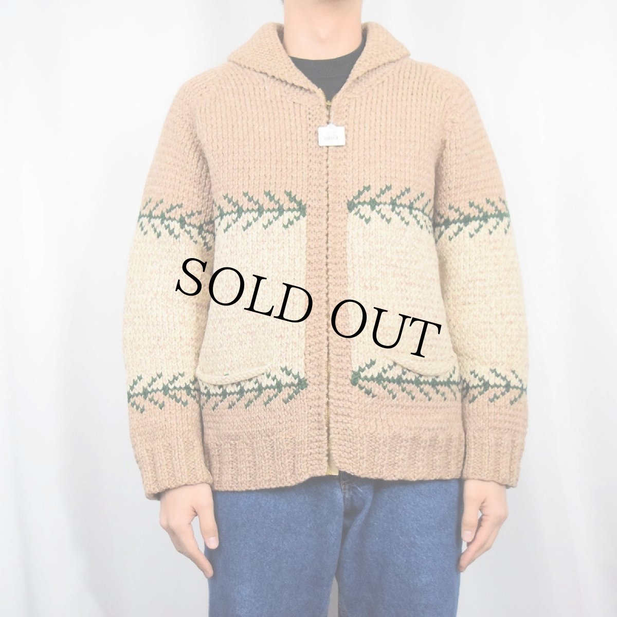 画像2: 60〜70's カウチンニットジャケット (2)