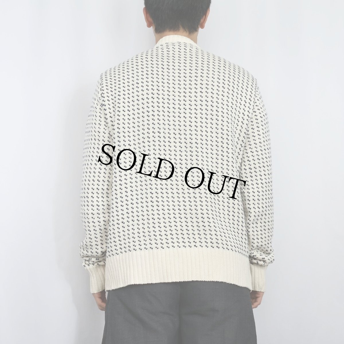 画像3: 80's campus USA製 バーズアイ柄 コットンニットセーター M (3)