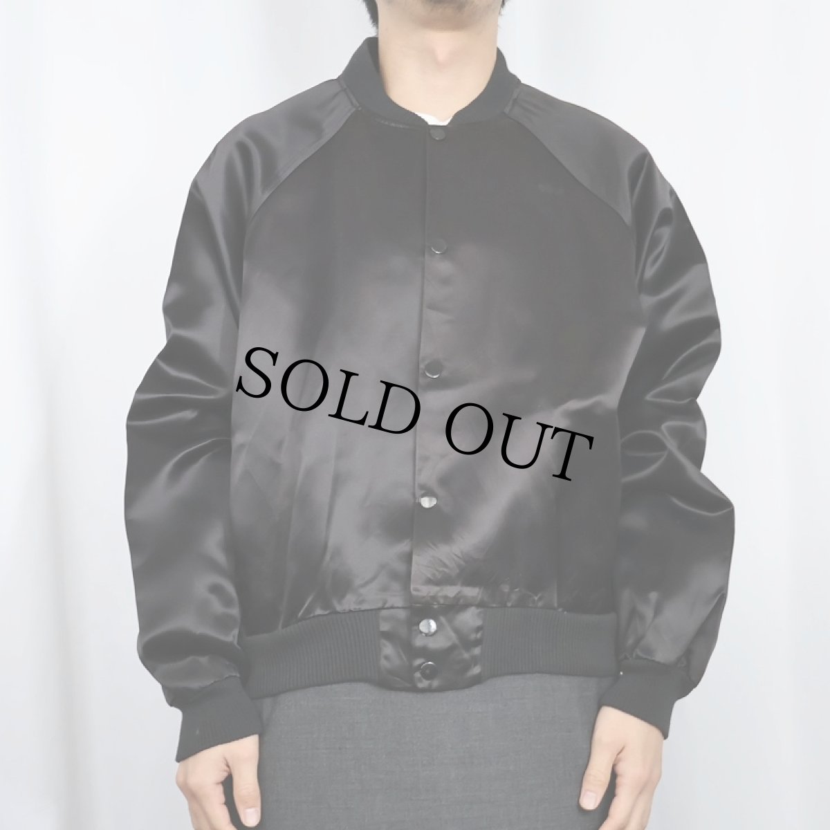 画像3: 80's DIAMOND DUST "Elvis Presley" ラメプリント サテンジャケット BLACK L (3)