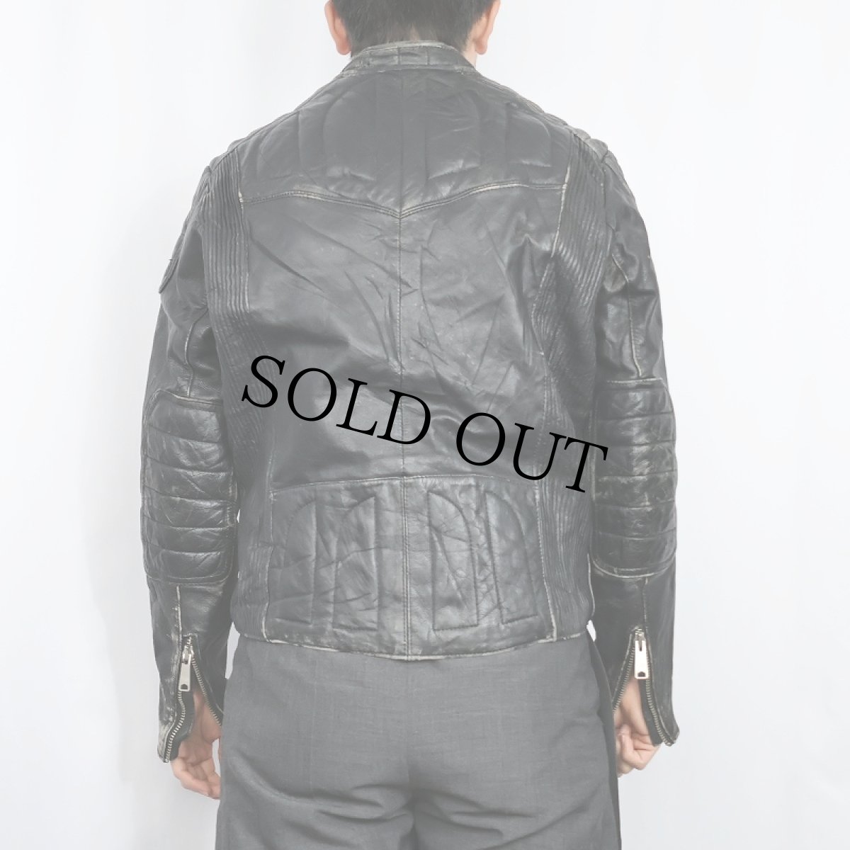 画像3: 70〜80's Sears シングルライダースジャケット BLACK SIZE38 (3)