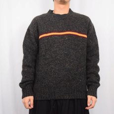 画像2: 90's Abercrombie&Fitch カラーネップ混 Vネックウールニットセーター L (2)