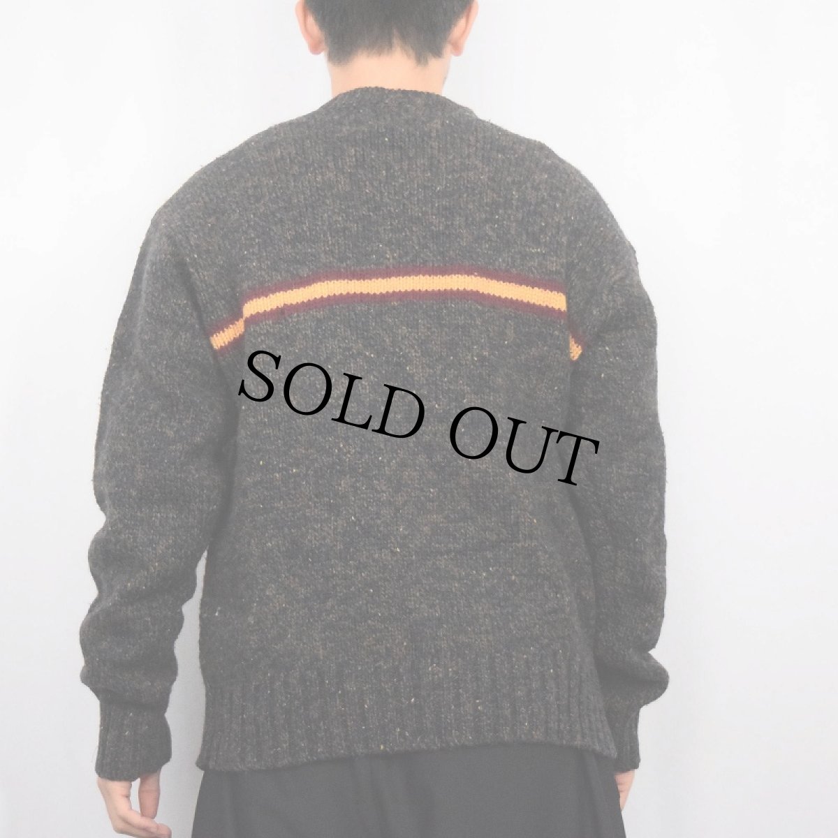 画像3: 90's Abercrombie&Fitch カラーネップ混 Vネックウールニットセーター L (3)